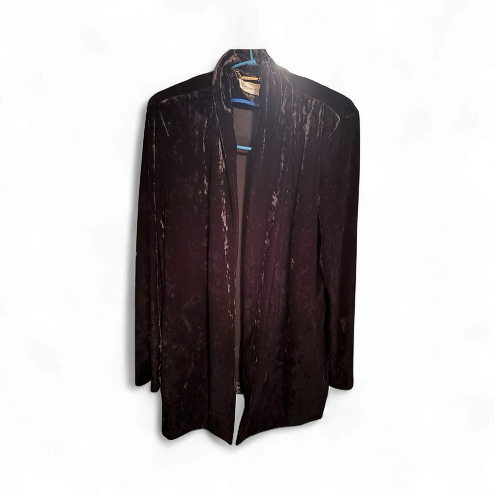 Calvin Klein Crushed velvet Black Blazer 1 time worn beautiful and sexy 💯